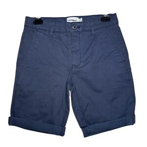 TOPMAN Navy Blue Chino Shorts Size 28 Rolled Hem Casual Menswear
